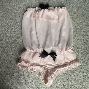 Victorias Secret Pink ruffle sleep romper